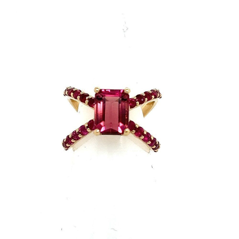Natural Pink Tourmaline Ruby Ring 6 14k Y Gold 3.33 TCW Certified $5,950 216193